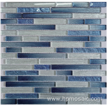 Mix blue and white laminated glass mosaic tile